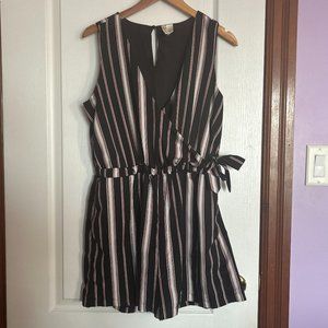 ⭐Japna Black and White Striped Romper